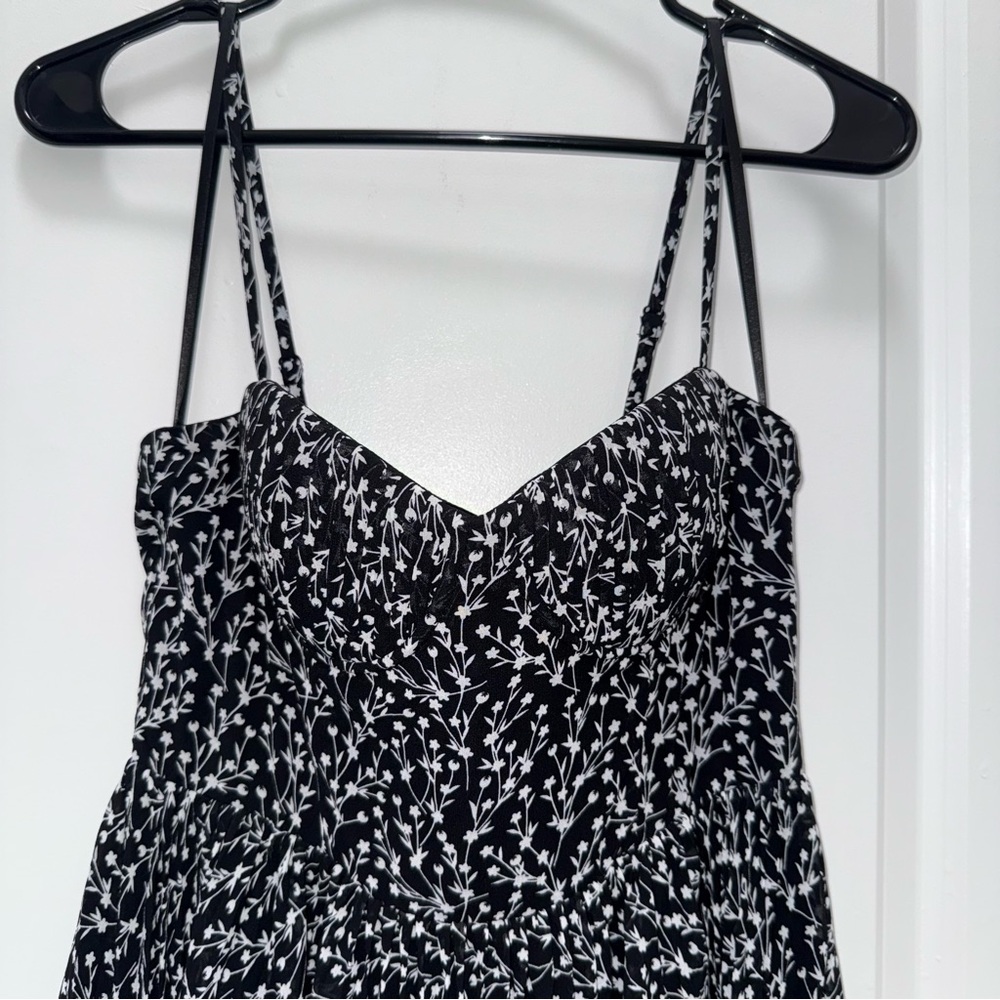Petal + Pup Black & White Floral Bustier Maxi Formal Dress - Picture 2 of 8
